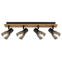 Globo 54307-4W Claude Strahler Holz Dunkelbraun, 4X E14 4