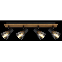 Globo 54307-4W Claude Strahler Holz Dunkelbraun, 4X E14 5