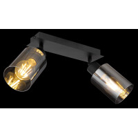 Globo 15465-2 Hadera Strahler Metall Schwarz Matt, 2X E27 3