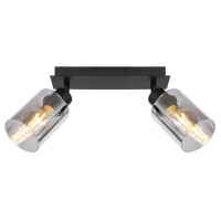 Globo 15465-2 Hadera Strahler Metall Schwarz Matt, 2X E27 5