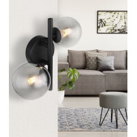 Riha Wandleuchte Metall Schwarz Matt, 2X G9 Led 2