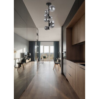 Riha Deckenleuchte Metall Schwarz Matt, 8X G9 Led 2