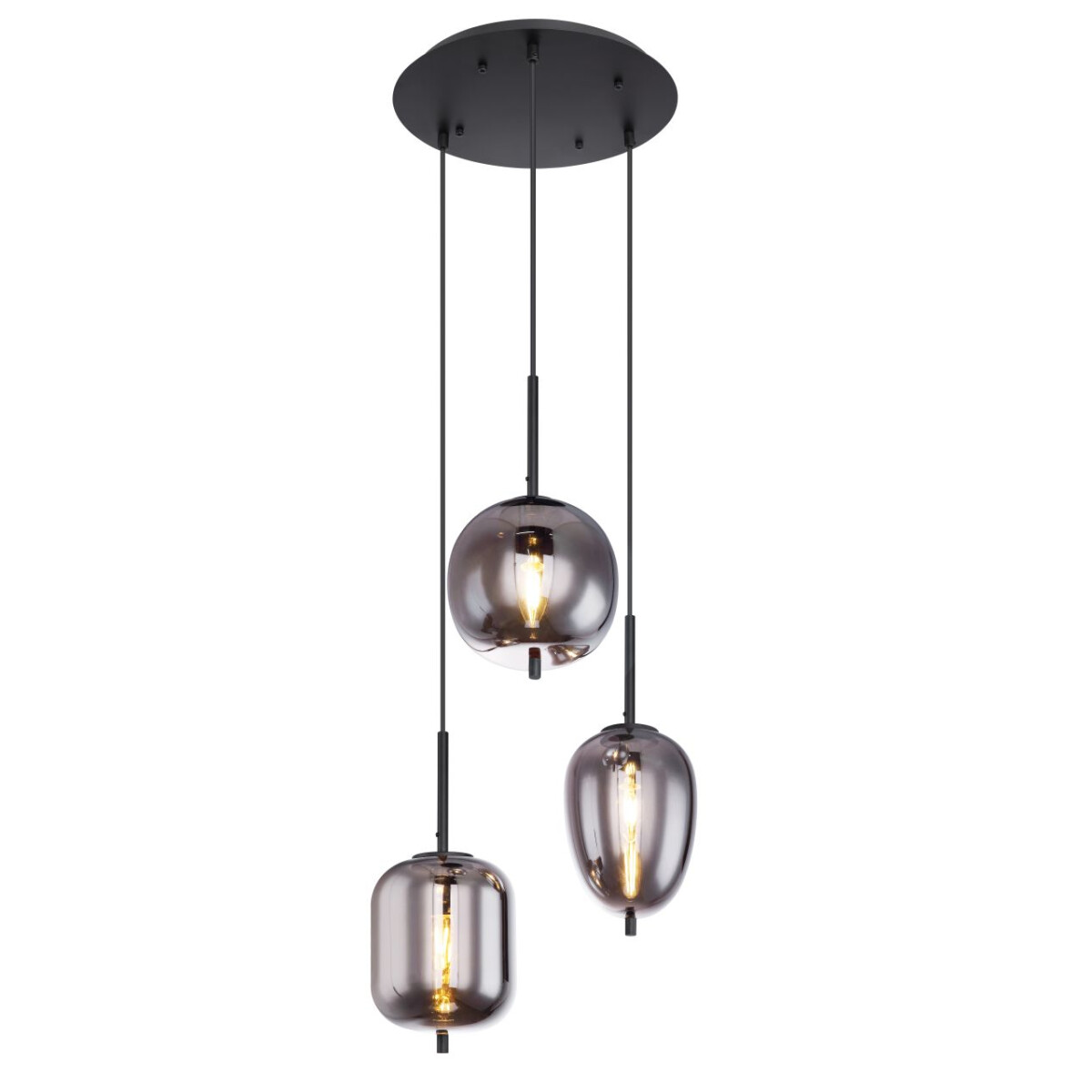 Blacky Hängeleuchte Metall Schwarz, 3X E14