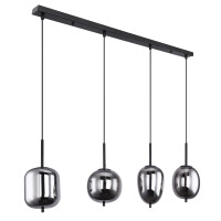 Globo 15345-4 Blacky Hängeleuchte Metall Schwarz, 4X E1