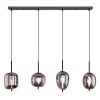 Globo 15345-4 Blacky Hängeleuchte Metall Schwarz, 4X E1