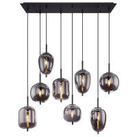 Globo 15345-8 Blacky Hängeleuchte Metall Schwarz, 8X E1