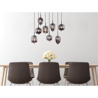 Globo 15345-8 Blacky Hängeleuchte Metall Schwarz, 8X E1