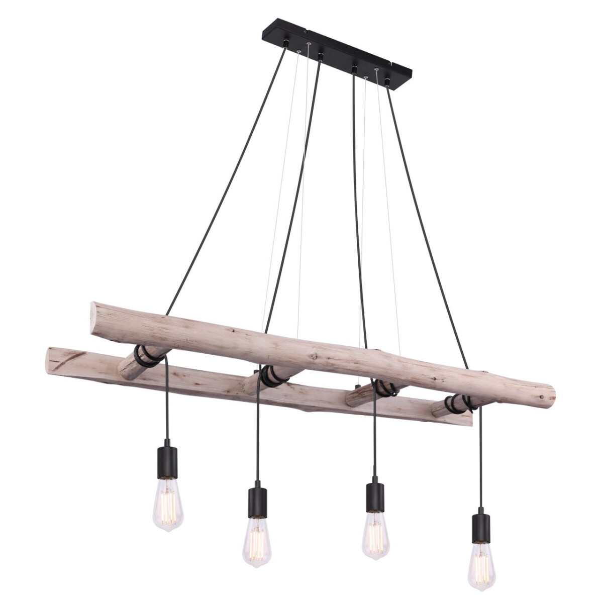 Irmgard Hängeleuchte Holz Naturfarben, 4X E27