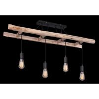 Globo 15348-4D Irmgard Deckenleuchte Holz Naturfarben, 4X E2