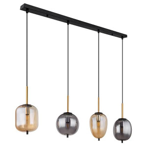 Blacky Hängeleuchte Metall Schwarz Matt, 4X E14