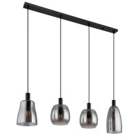 Globo 15789-4HB Garri Hängeleuchte Metall Schwarz Matt,