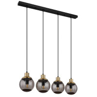 Globo 15860-4H Potter Hängeleuchte Metall Schwarz Matt,