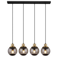 Globo 15860-4H Potter Hängeleuchte Metall Schwarz Matt,