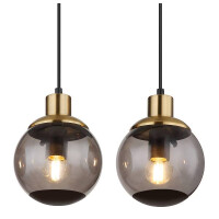 Globo 15860-4H Potter Hängeleuchte Metall Schwarz Matt,