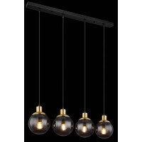 Globo 15860-4H Potter Hängeleuchte Metall Schwarz Matt,