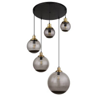 Globo 15860-5H Potter Hängeleuchte Metall Schwarz Matt,