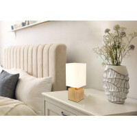 Globo 21628W Valentino Tischleuchte Holz Naturfarben, 1X E27