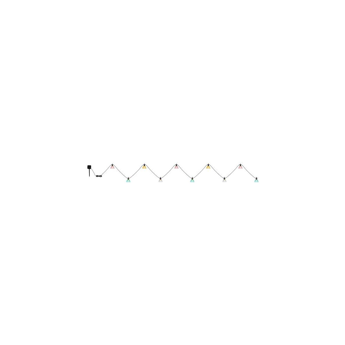Solar-Lichterkette Kunststoff Schwarz, 10Xled Solar-Lichterkette Kunststoff Schwarz Matt, 10X Led