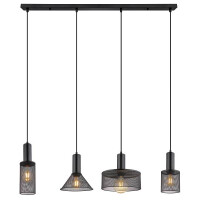 Globo 15648-4H Jedd Hängeleuchte Metall Schwarz Matt, 4