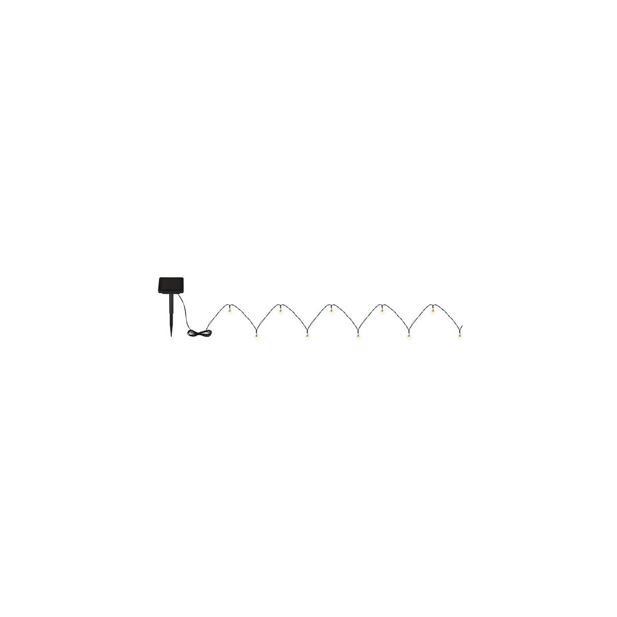 Solar-Lichterkette Kunststoff Schwarz, 20Xled Solar-Lichterkette Kunststoff Schwarz Matt, 20X Led