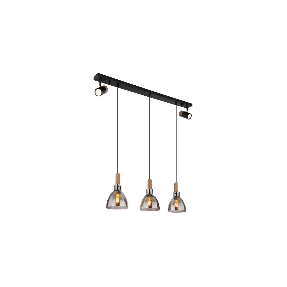 Mattea Hängeleuchte Metall Schwarz Matt, 3X E27 Led