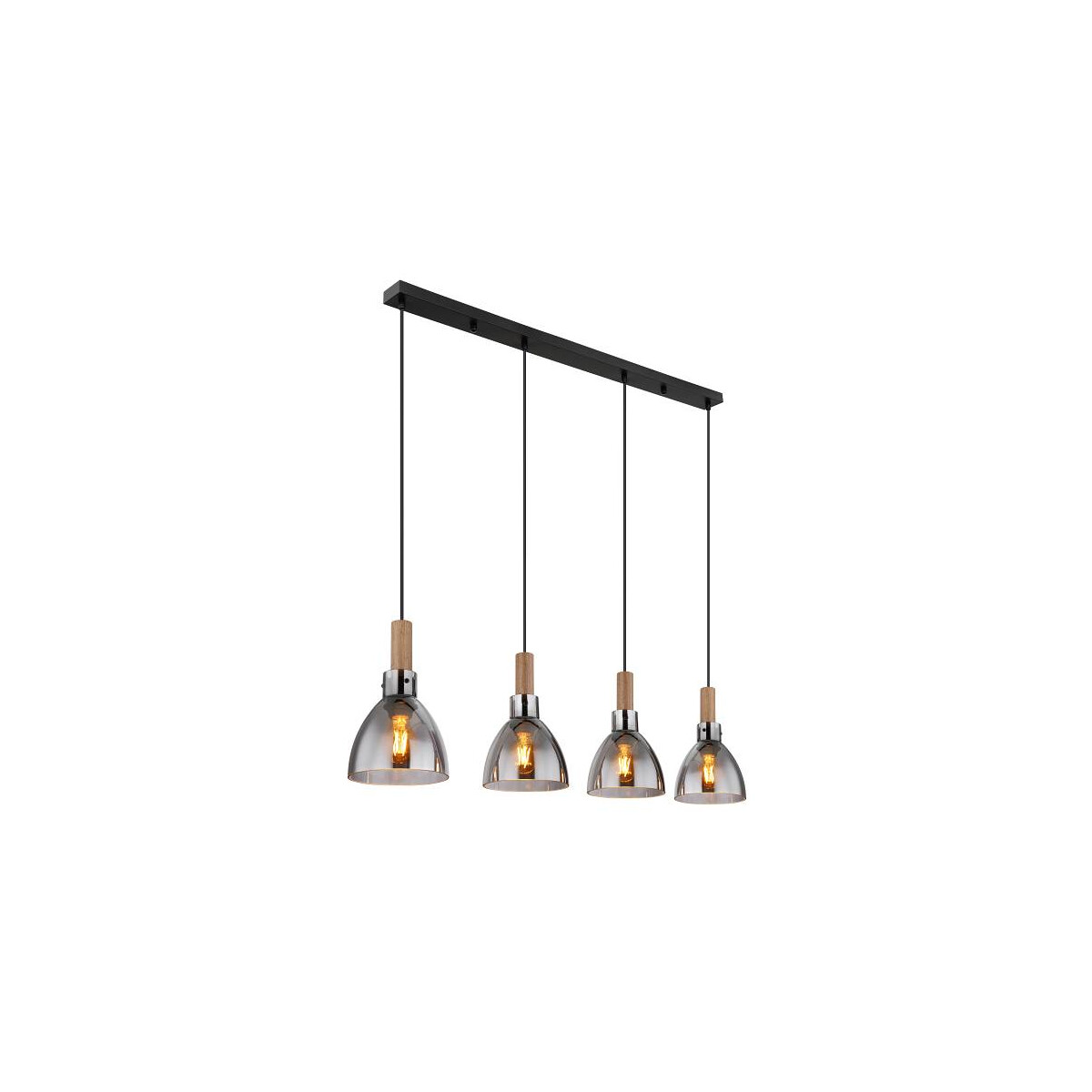 Mattea Hängeleuchte Metall Schwarz Matt, 4X E27 Led
