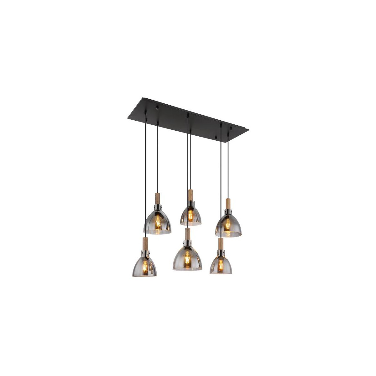 Mattea Hängeleuchte Metall Schwarz Matt, 6X E27 Led