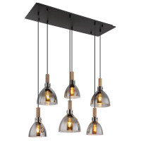Globo 15550-6H Mattea Hängeleuchte Metall Schwarz Matt,