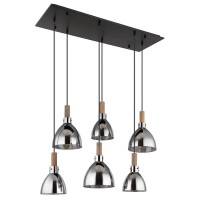 Globo 15550-6H Mattea Hängeleuchte Metall Schwarz Matt,