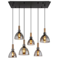Globo 15550-6H Mattea Hängeleuchte Metall Schwarz Matt,