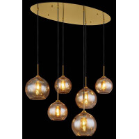 Globo 15788-6H Hängeleuchte Metall Messingfarben, 6Xe27