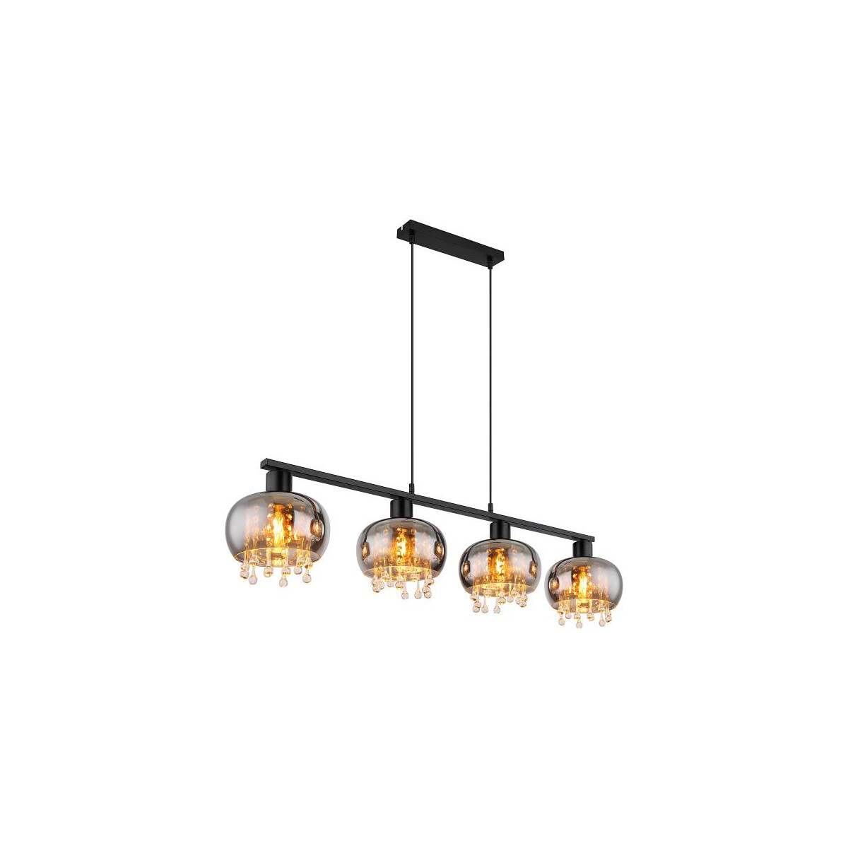 Corry Hängeleuchte Metall Schwarz Matt, 4X E27 Led