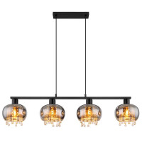 Globo 15839-4H Corry Hängeleuchte Metall Schwarz Matt, 