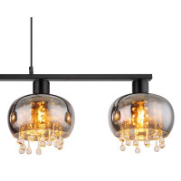 Globo 15839-4H Corry Hängeleuchte Metall Schwarz Matt, 