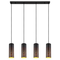 Globo 21005-4H Crocky Hängeleuchte Metall Schwarz Matt,
