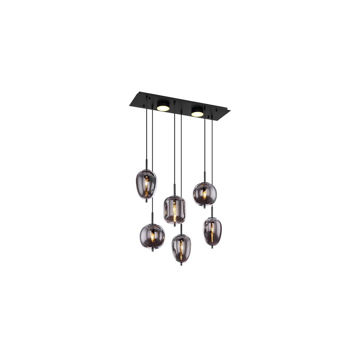 Blacky Hängeleuchte Metall Schwarz Matt, 6X E14