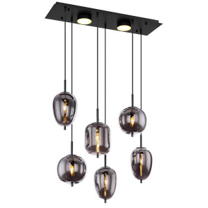 Blacky Hängeleuchte Metall Schwarz Matt, 6X E14