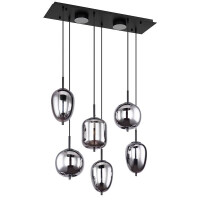 Globo 15345-6L Blacky Hängeleuchte Metall Schwarz Matt,
