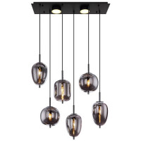 Globo 15345-6L Blacky Hängeleuchte Metall Schwarz Matt,