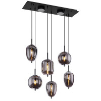 Globo 15345-6L Blacky Hängeleuchte Metall Schwarz Matt,