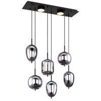 Globo 15345-6L Blacky Hängeleuchte Metall Schwarz Matt,
