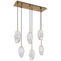 Globo 15787-6H Hängeleuchte Metall Messingfarben, 6Xe14