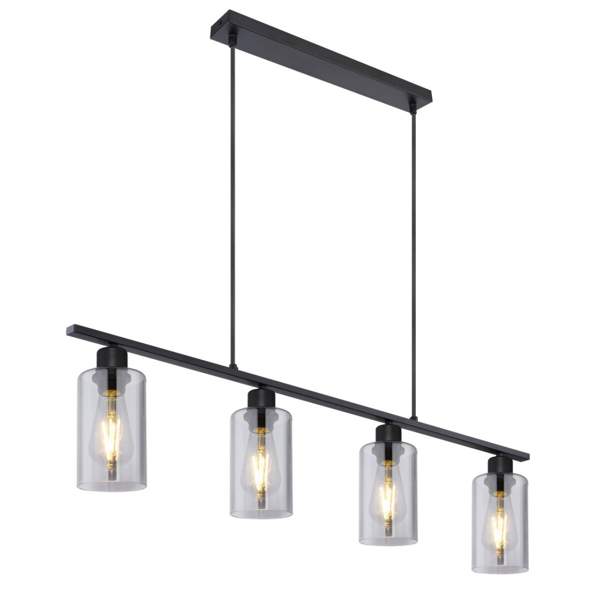Hadera Hängeleuchte Metall Schwarz Matt, 4X E27