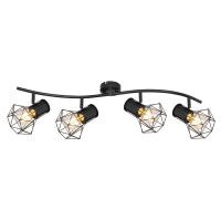 Globo 54017-4 Priska Strahler Metall Schwarz, 4X E27 5