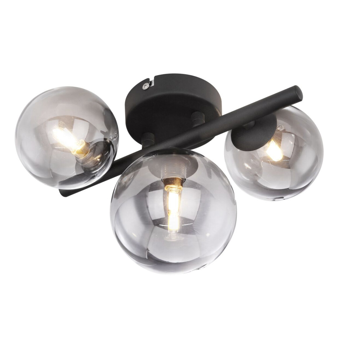 Riha Deckenleuchte Metall Schwarz Matt, 3X G9 Led