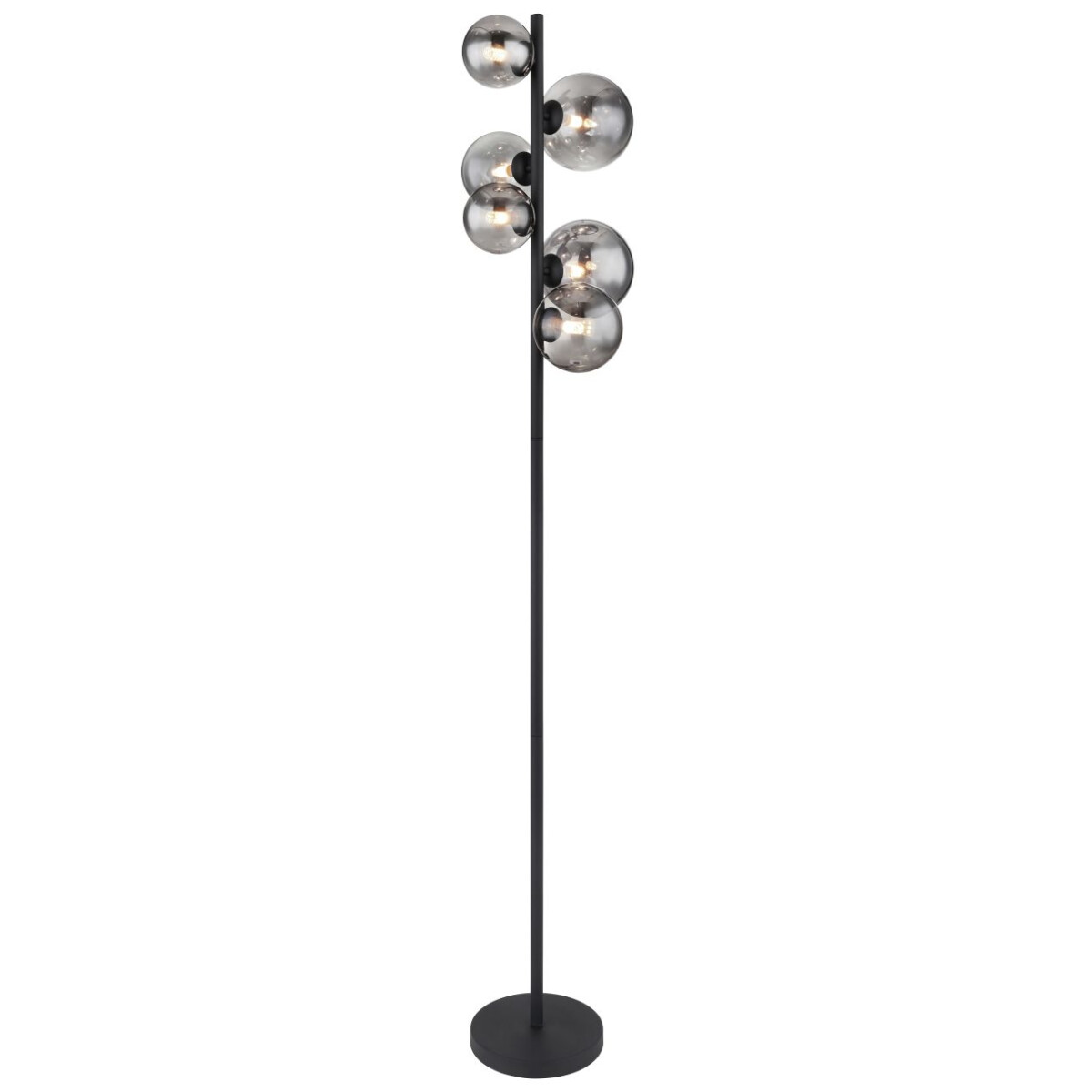 Riha Stehleuchte Metall Schwarz Matt, 6X G9 Led