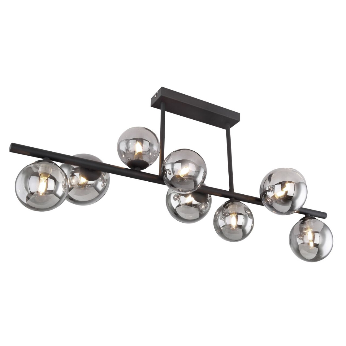 Riha Deckenleuchte Metall Schwarz Matt, 9X G9 Led