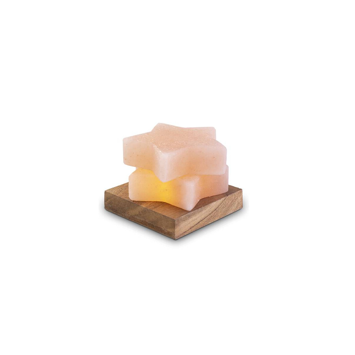 USB STERN „Orange/Weiß“, mit Holzsockel, ca. 9 x 9 x 7,5 cm