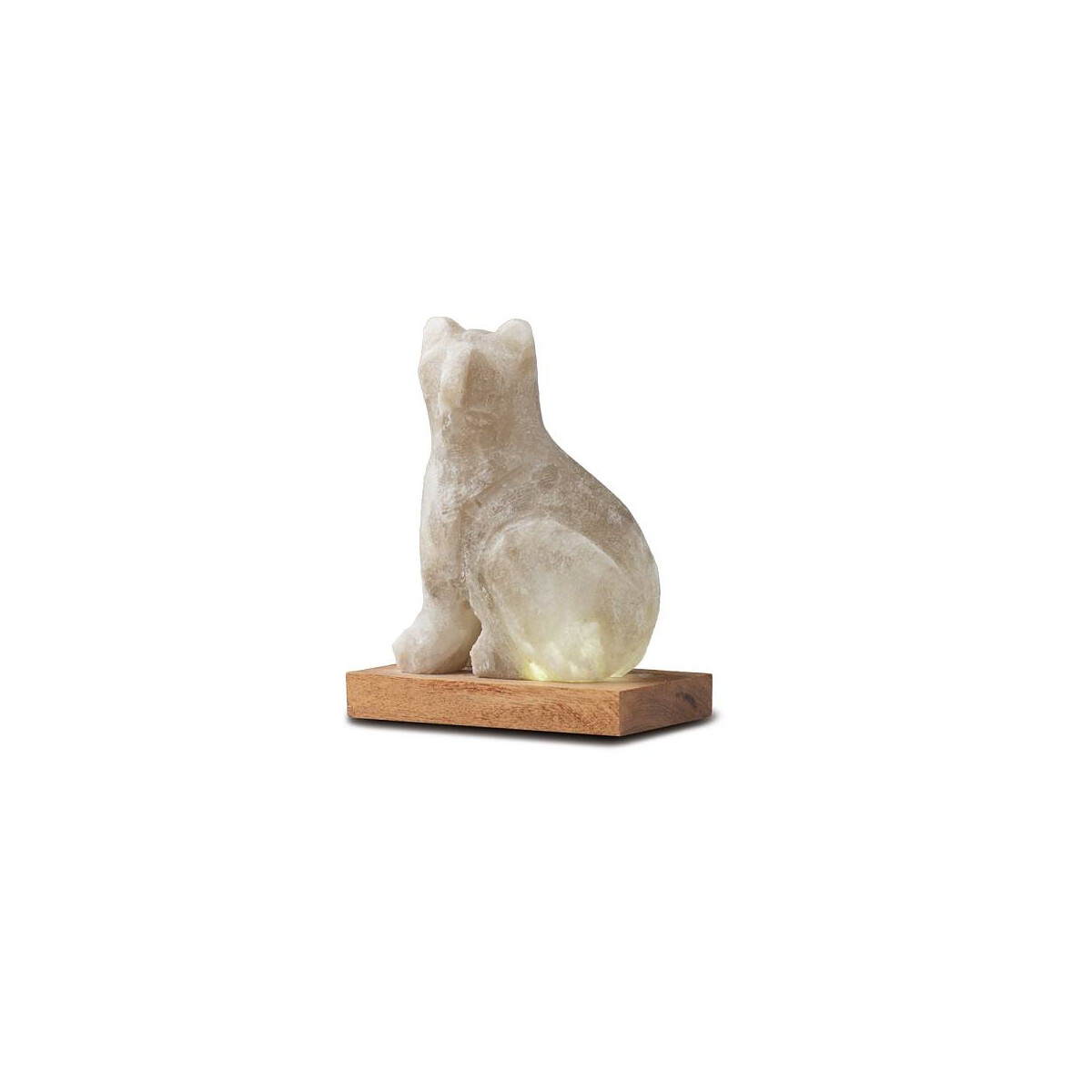 USB KATZE, Grey Line, mit Holzsockel, H ca. 13 cm