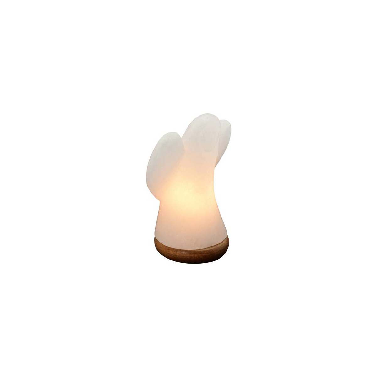 Beleuchteter Salzkristall ENGEL White Line, ca. 19 cm